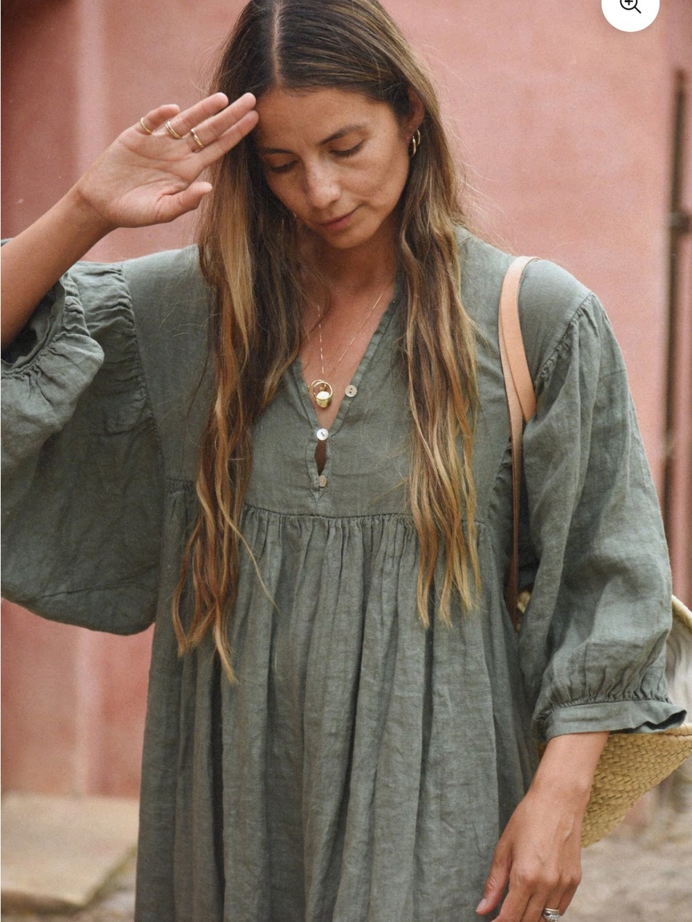 Beachwood the label Bonita linen dress in fern - Picture 10 of 11